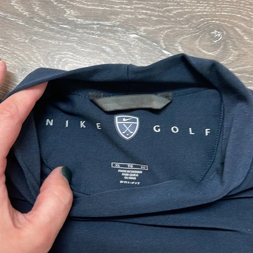 Nike Golf Dri-Fit Navy Blue Short Sleeve Shirt Men’s Size XL - Picture 7 of 7